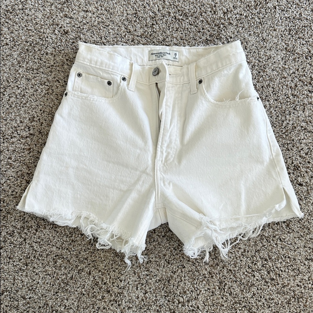 Abercrombie & Fitch White Jean Shorts